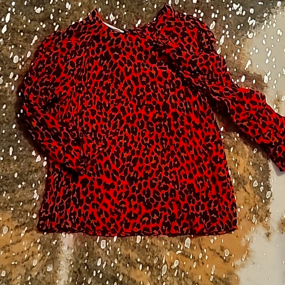 Zara red and black blouse